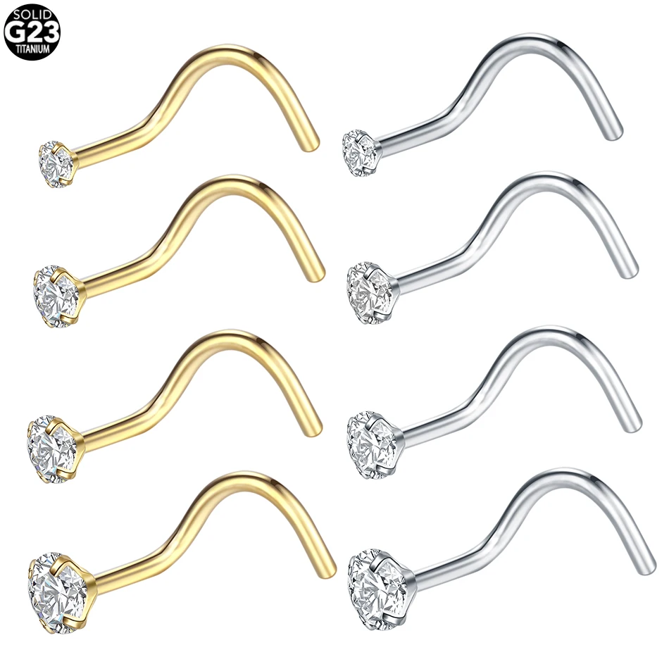 Body Jewelry Implant Grade - 1/5pcs Implant Grade Titanium Prong Zircon