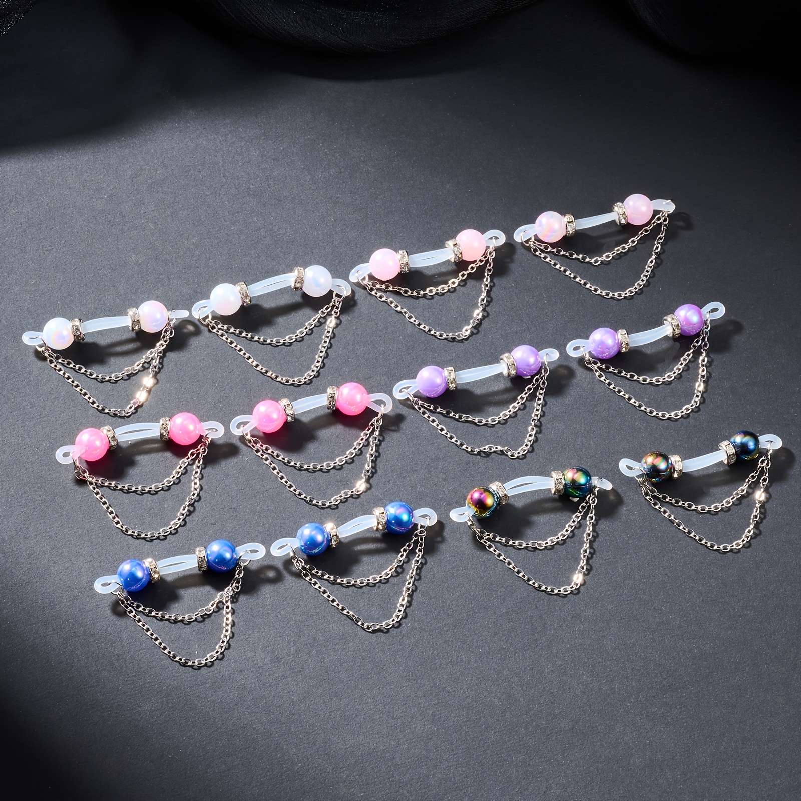 Body Jewelry Nipple Chain - 2 Exquisite Sparkling And Colorful Double
