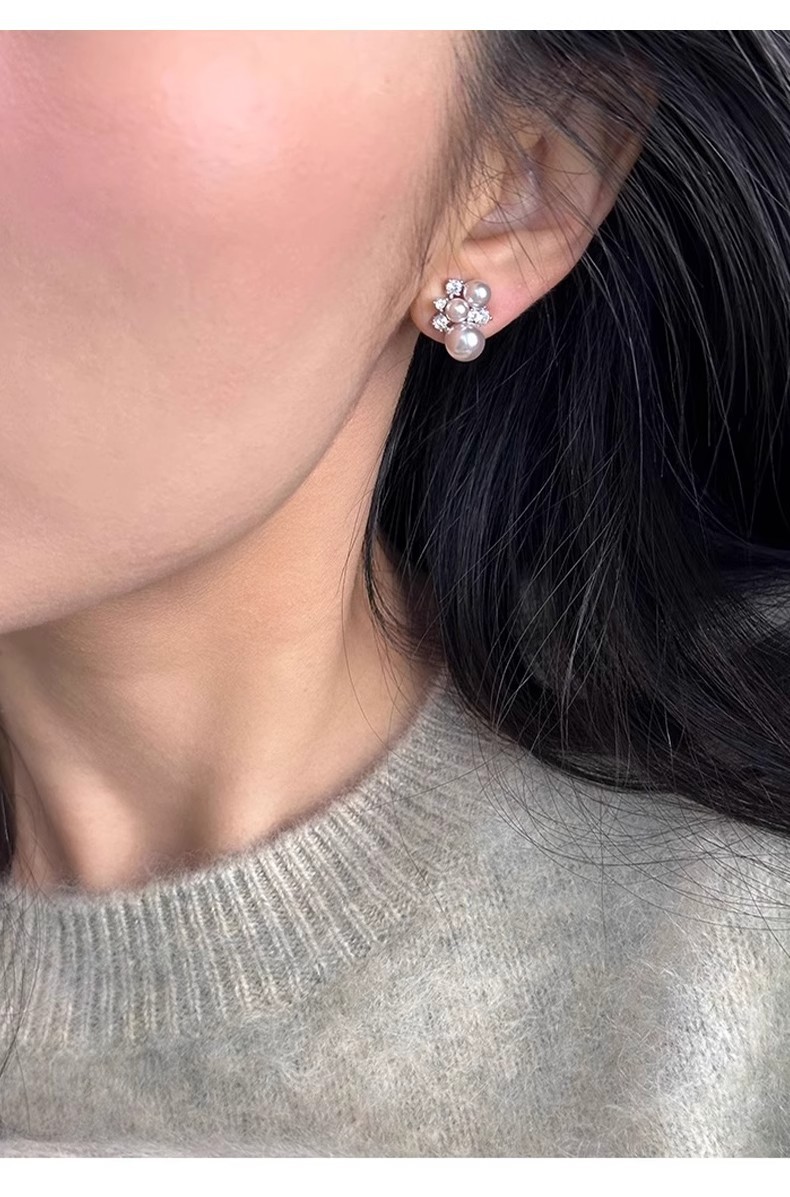 Silver Plated Cluster Pearl St – Cluster Stud Ear Bewertung und Preis