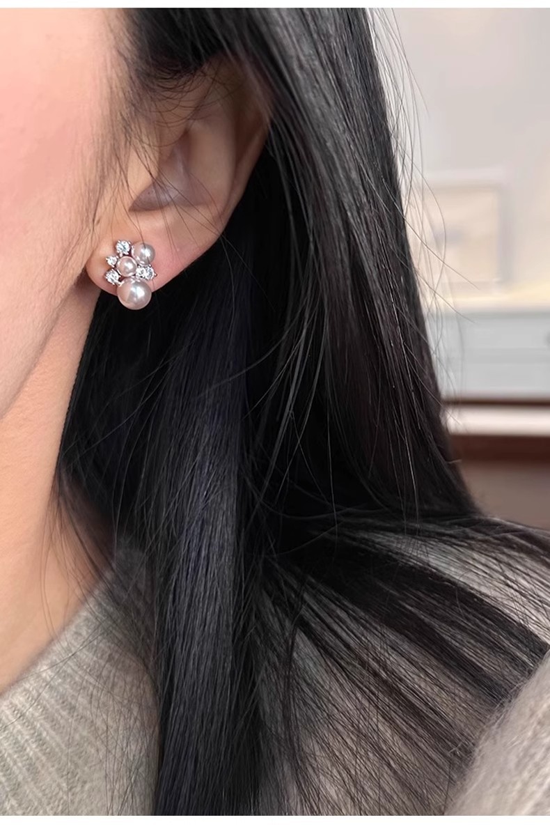 Silver Plated Cluster Pearl St – Cluster Stud Ear Bewertung und Preis
