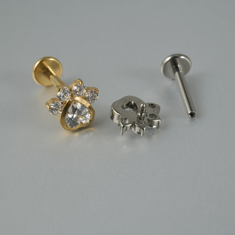 1PC Zircon G23 Solid Titanium  – Cluster Stud Ear Bewertung und Preis