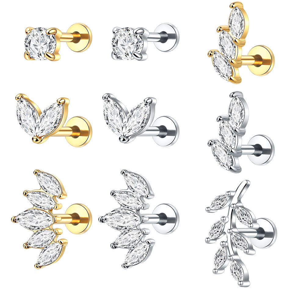 1Pc Stainless Steel CZ Flower  – Cluster Stud Ear Bewertung und Preis