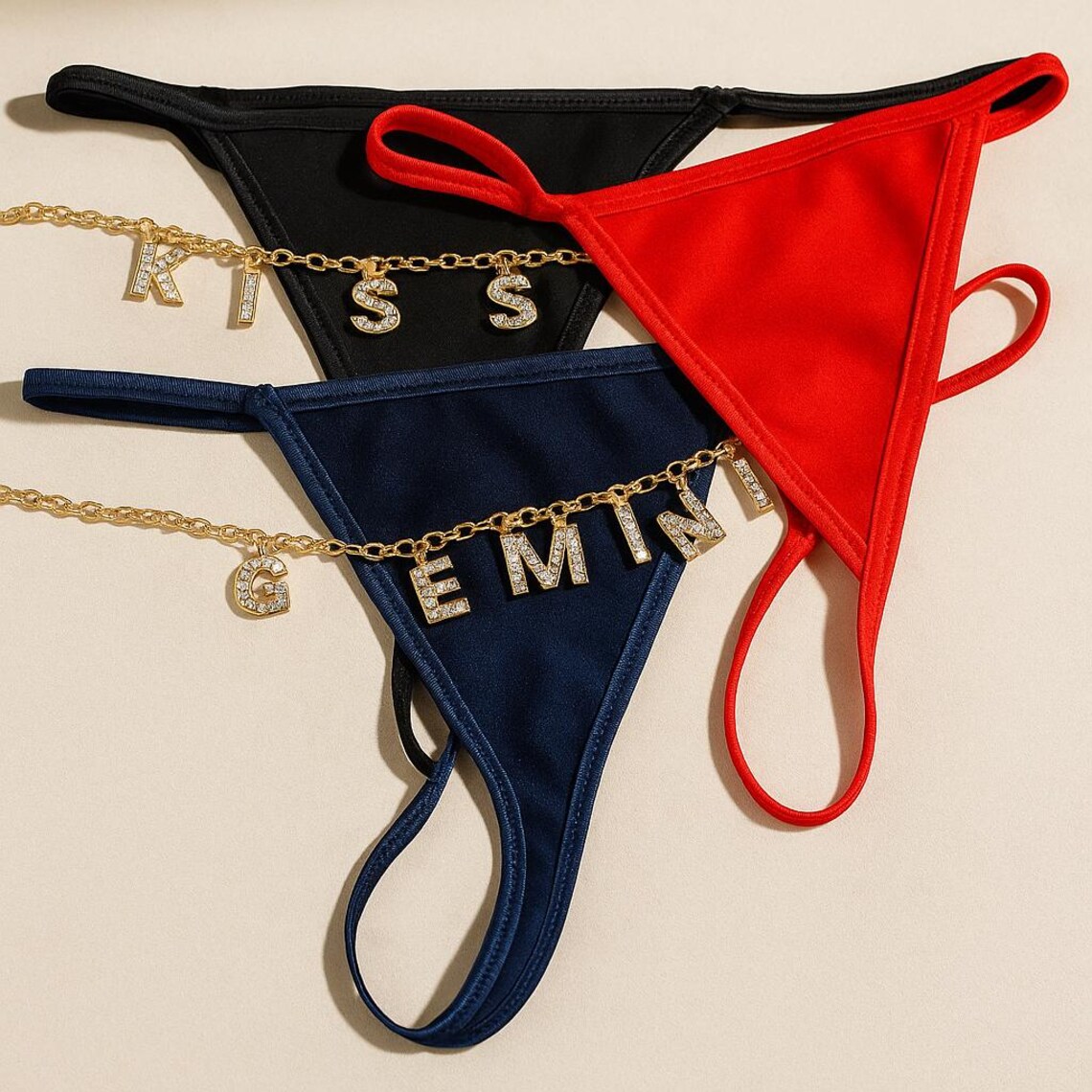 Custom Chain Thong With Name L – Body Jewelry Names Bewertung und Preis