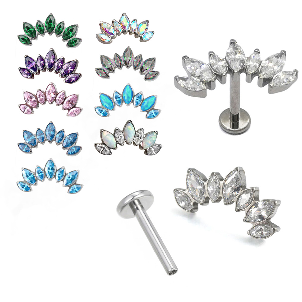 G23 Titanium PIERC 7 Zircon Ma – Cluster Stud Ear Bewertung und Preis