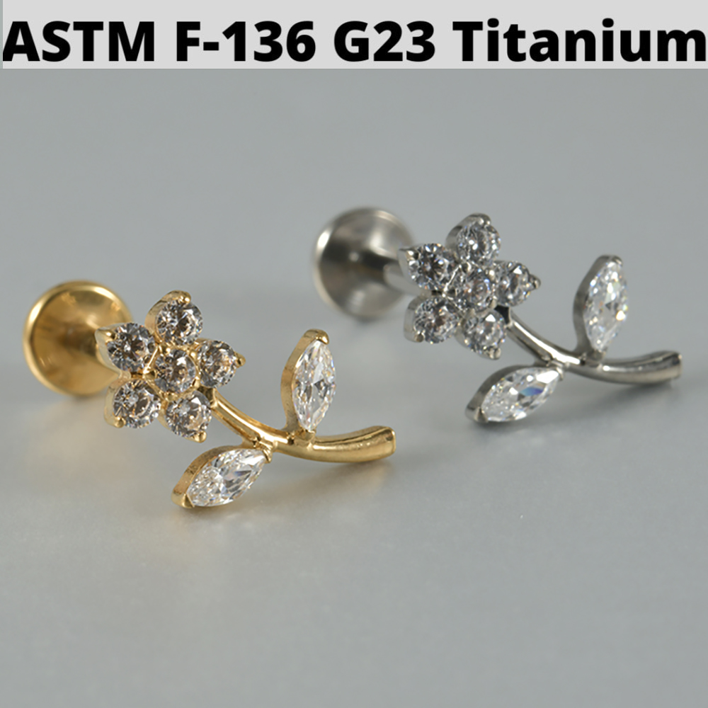1PC Zircon&Opal G23 Solid Tita – Cluster Stud Ear Bewertung und Preis