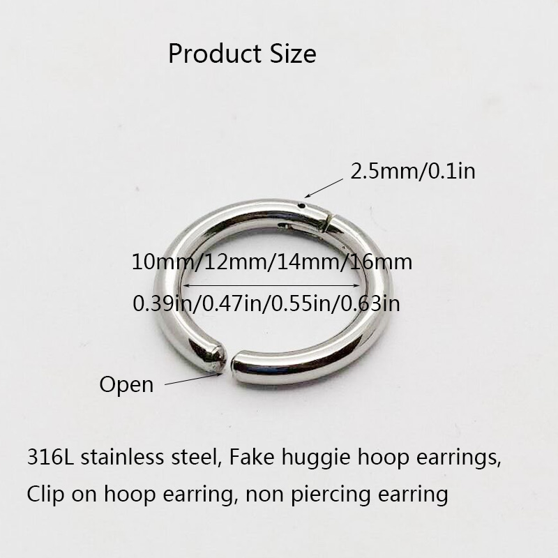 2/6Pcs Fake Huggie Hoop Earrin – Body Jewelry And Piercing Bewertung und Preis
