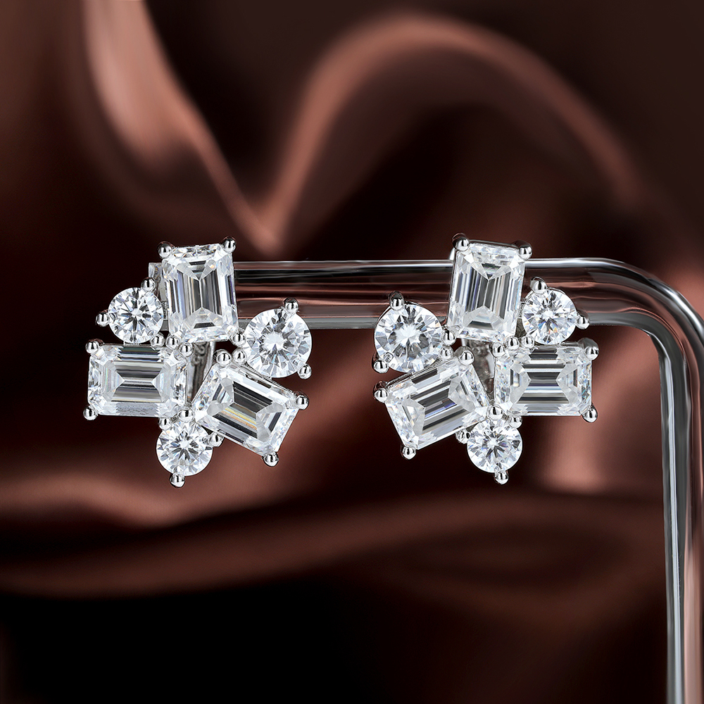 8.2cttw Baguette and Round Moi – Cluster Stud Ear Bewertung und Preis