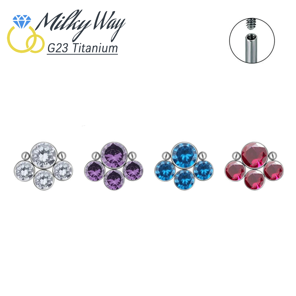 G23 Titanium CZ Zircon Cluster – Cluster Stud Ear Bewertung und Preis