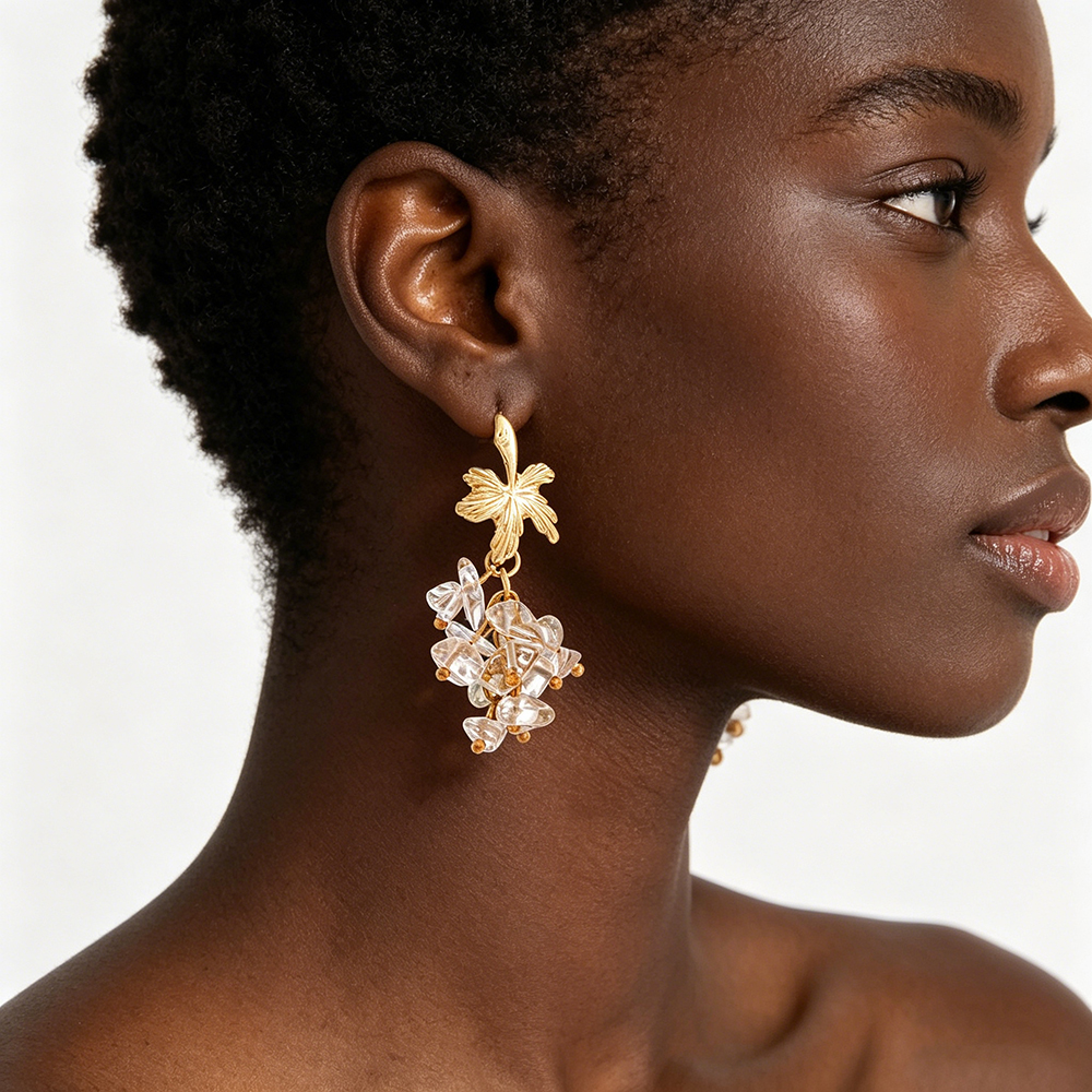 Vintage Gold Plated Leaf Dangl – Cluster Stud Ear Bewertung und Preis