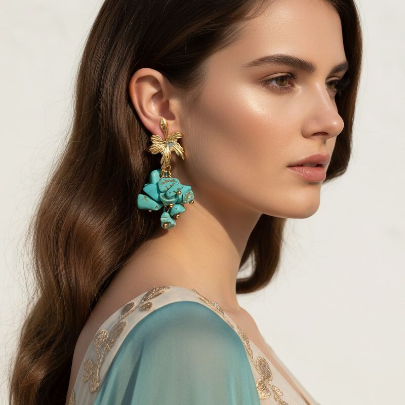 Vintage Gold Plated Leaf Dangl – Cluster Stud Ear Bewertung und Preis