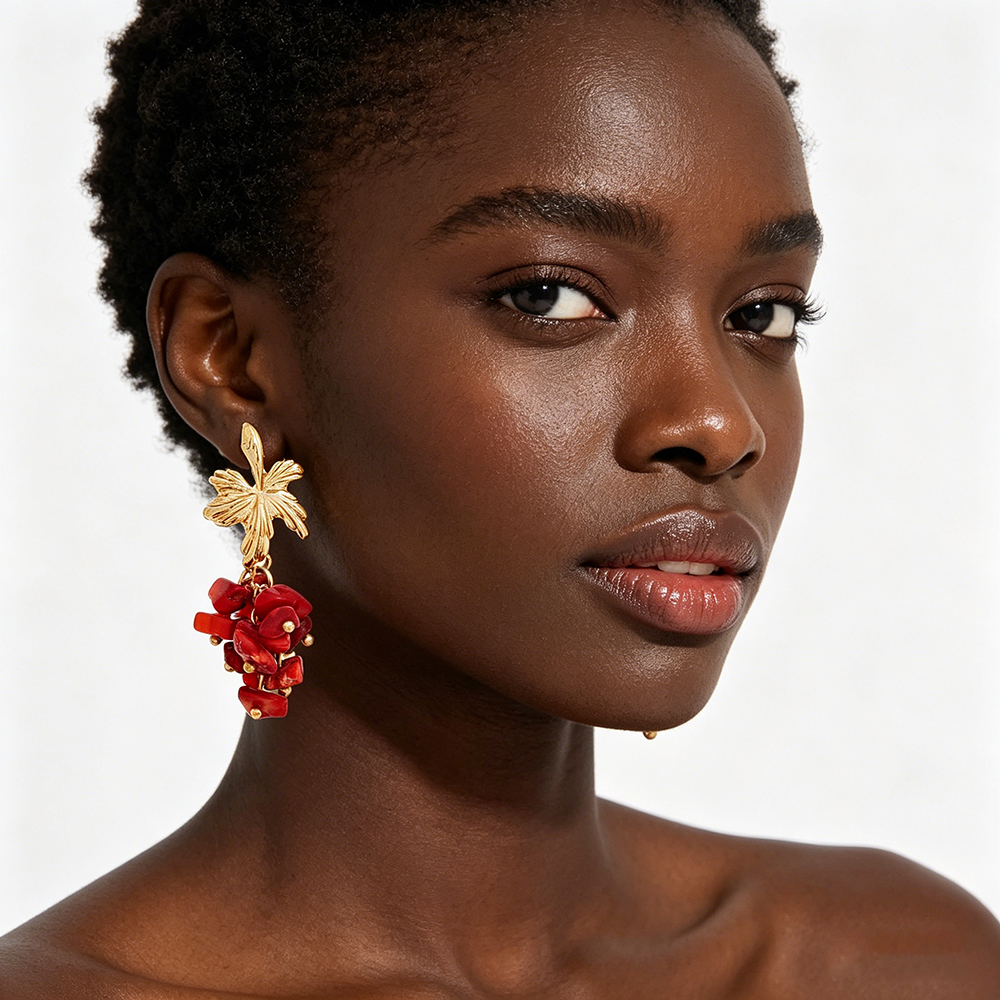 Vintage Gold Plated Leaf Dangl – Cluster Stud Ear Bewertung und Preis