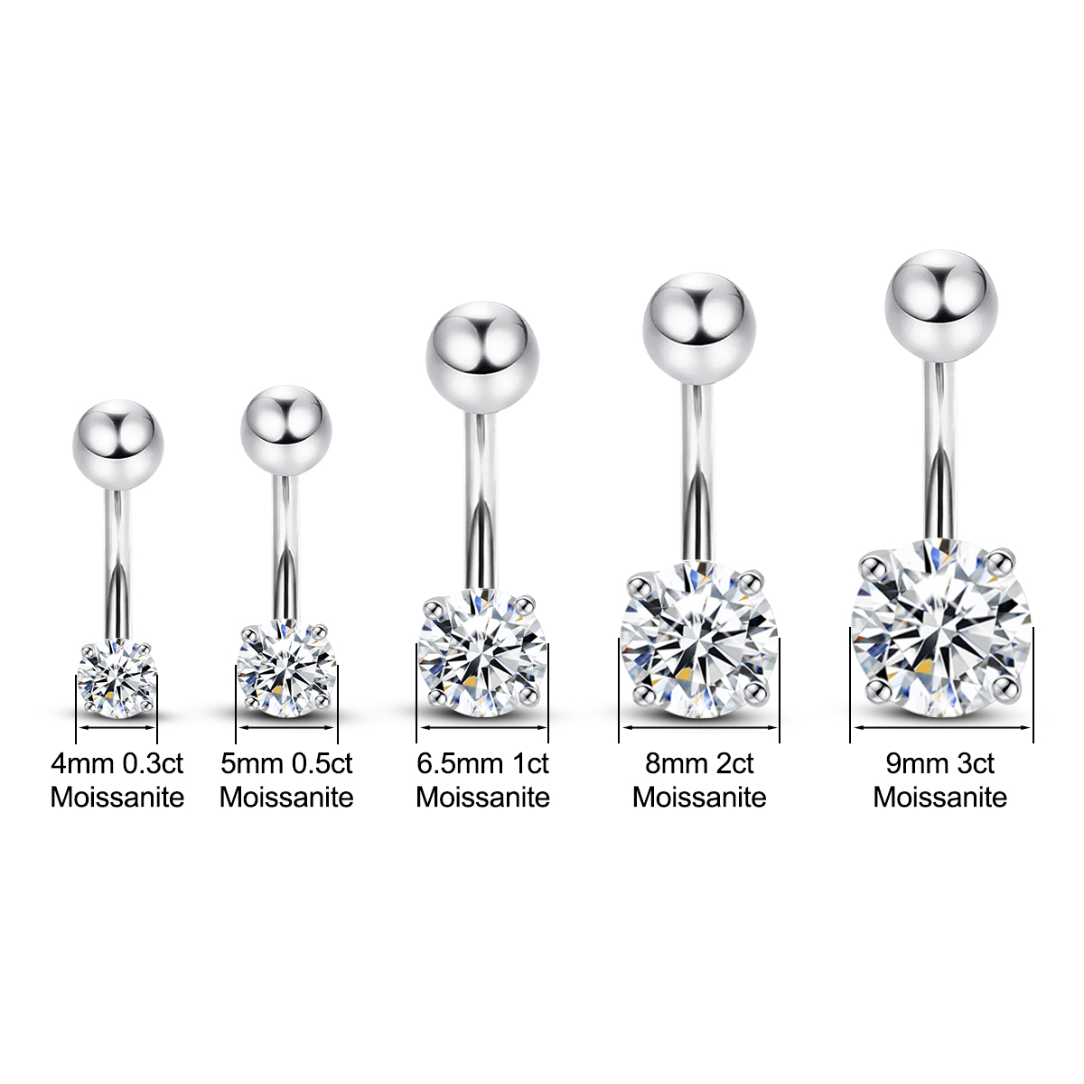 Szjinao 0.3ct To 3ct Moissanit – Body Jewelry On Sale Bewertung und Preis