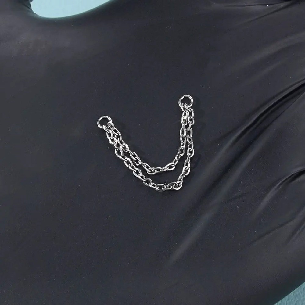 Titanium Nose Chain Three Laye – Body Jewelry And Piercing Bewertung und Preis