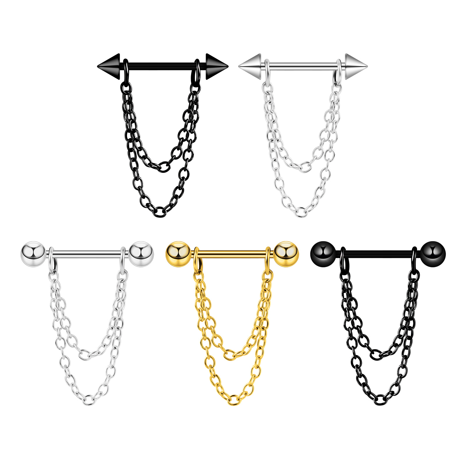 1 Pair Stainless Steel Nipple  – Body Jewelry Nipple Chain Bewertung und Preis