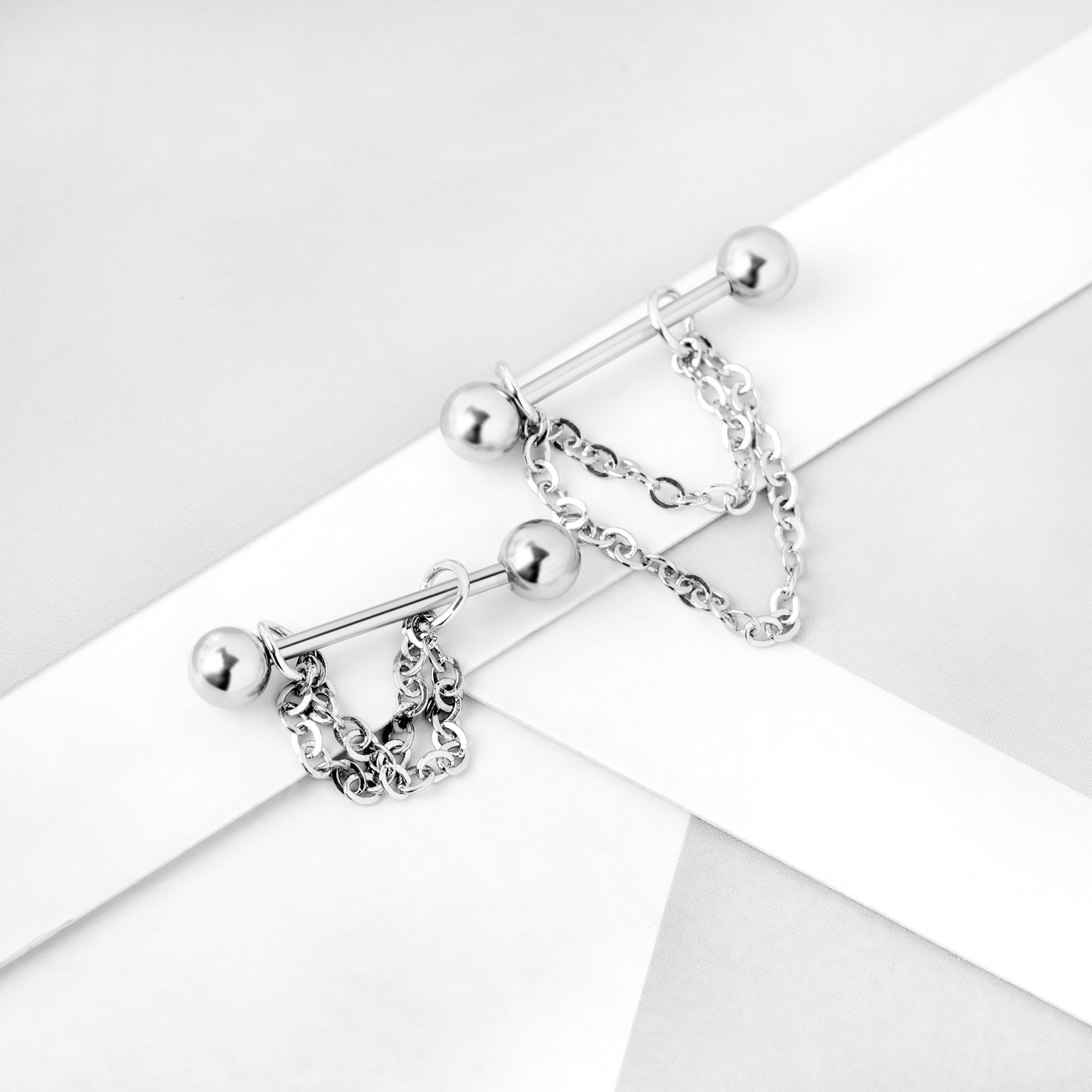 1 Pair Stainless Steel Nipple  – Body Jewelry Nipple Chain Bewertung und Preis