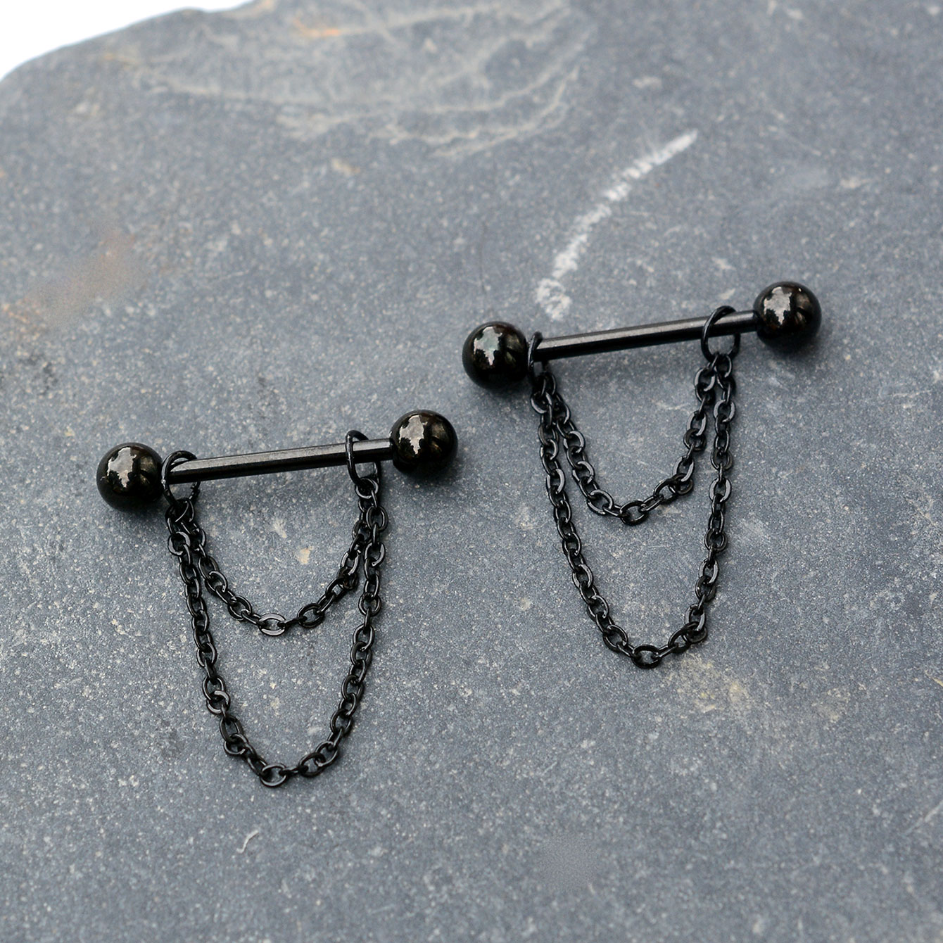 14G Black Punk Nipple Piercing – Body Jewelry Nipple Chain Bewertung und Preis