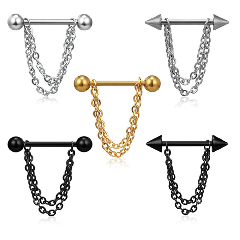 14G Black Punk Nipple Piercing – Body Jewelry Nipple Chain Bewertung und Preis