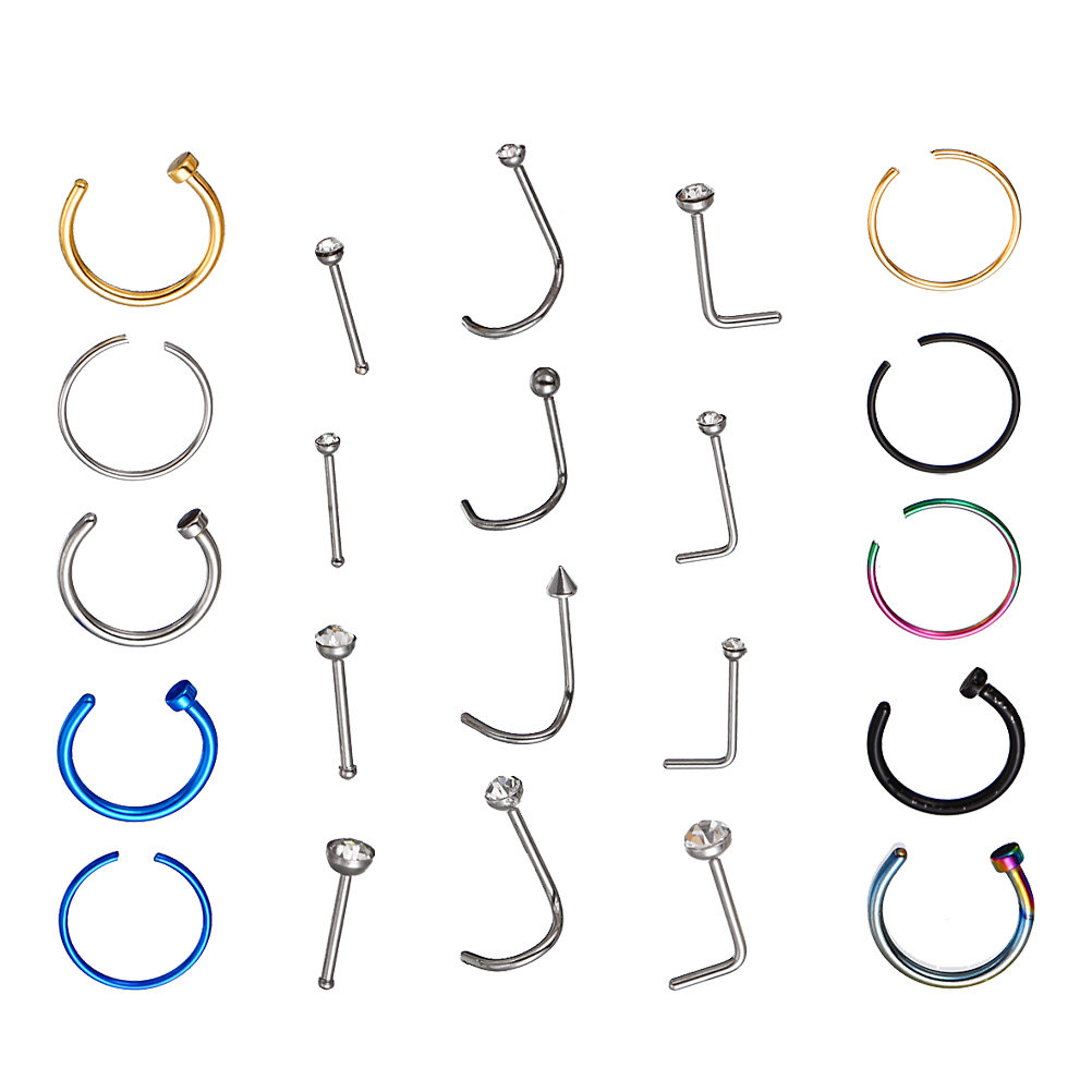 22Pcs Fashion Nose Ring Set St – Body Jewelry Ideas Bewertung und Preis