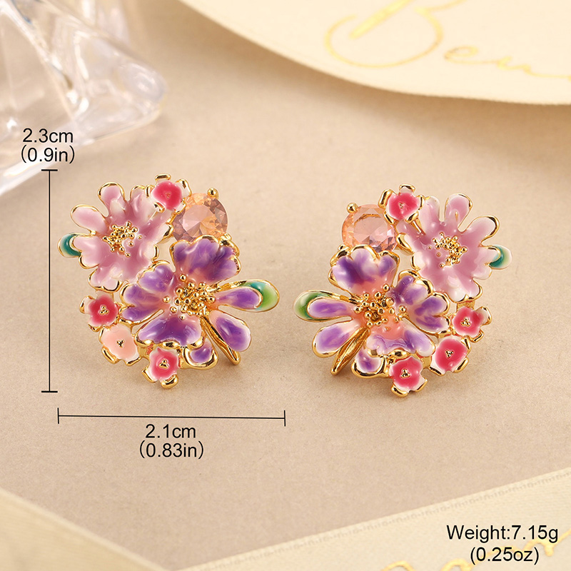 Colorful Enamel Floral Stud Ea – Cluster Stud Ear Bewertung und Preis