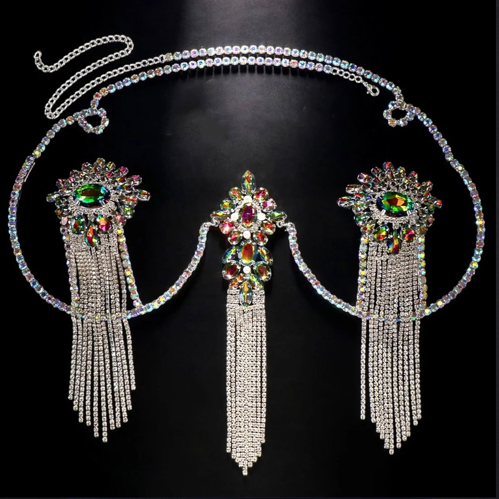 Sexy Tassel Color Crystal Ches – Body Jewelry Nipple Chain Bewertung und Preis