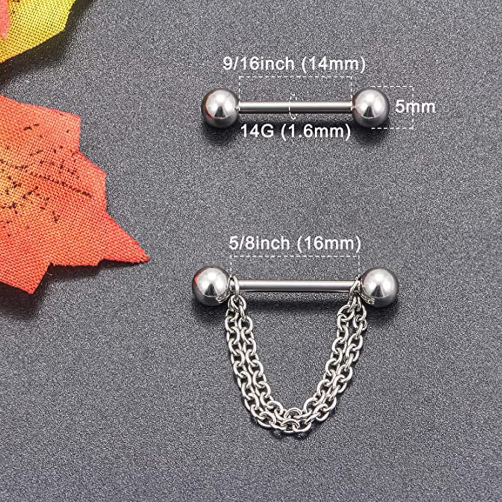 6 Pairs Nipple Rings 14G Surgi – Body Jewelry Nipple Chain Bewertung und Preis